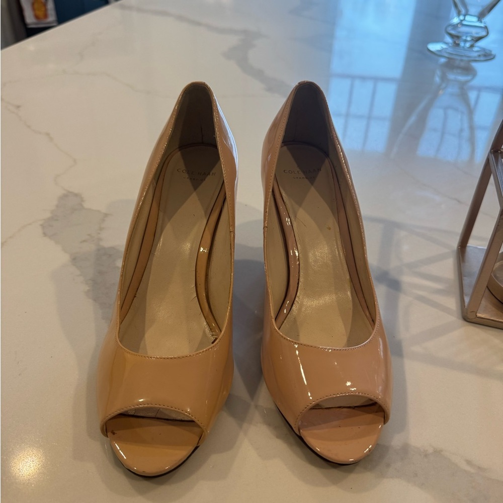 Cole Haan Women's Nude Peep Toe Heels